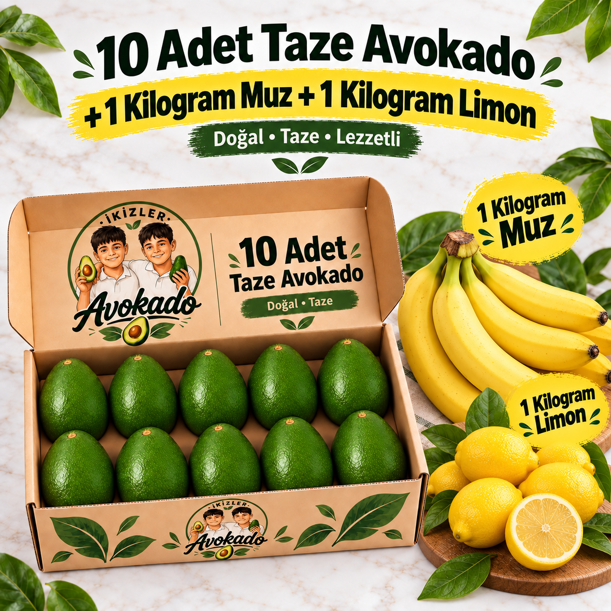 10 Adet Avokado + 1 Kg Muz + 1 Kg Limon